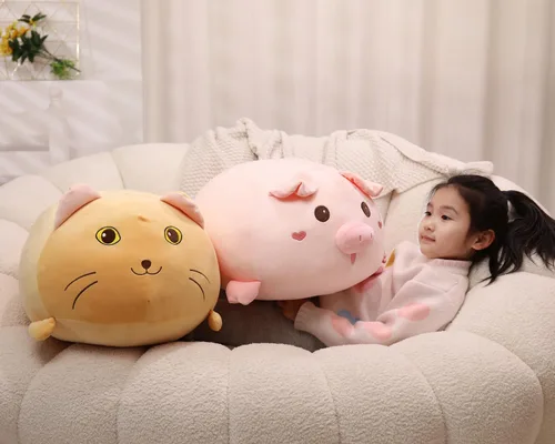Miniatura 8 de YESGIRL Almohada de felpa de gato súper suave de 20 pulgadas, adorable juguete de peluche, peluche de gato kawaii gordito para niños y niñas, bonita