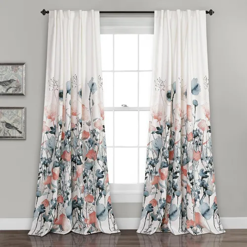 Miniatura 17 de Lush Decor Zuri Flora Cenefa para ventana de oscurecimiento con solapa única, 52 pulgadas de ancho x 18 pulgadas de largo + 2 pulgadas de cabecera