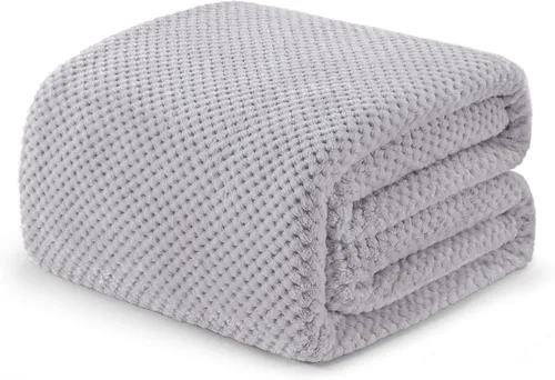 Miniatura 10 de Exclusivo Mezcla - Manta de vellón extragrande para sofá o cama, mantas supersuaves y cálidas con textura de gofre, acogedora, mullida y ligera Azul
