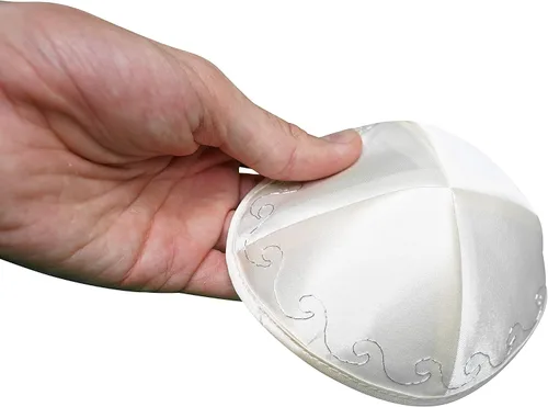 Miniatura 4 de Juego de gorro de satén para hombres y niños, hermoso, transpirable, cómodo, suave, Yamaka Kippa