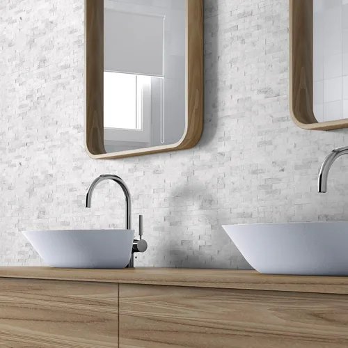 Miniatura 8 de SUNWINGS Azulejos de mármol autoadhesivos de piedra natural 3D de 5 hojas, 10.63 x 11.22 pulgadas, para pegar en el protector contra salpicaduras