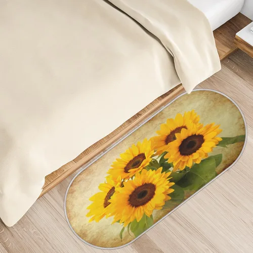 Miniatura 18 de cfpolar Alfombras de baño antideslizantes de girasoles blancos con margaritas blancas, tapete de baño de microfibra absorbente, lavable a máquina