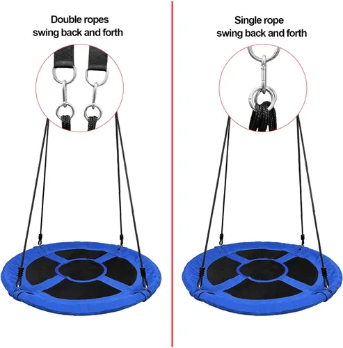 Miniatura 3 de Columpio de árbol, platillo volador de 40 pulgadas para niños, 900D Oxford impermeable, capacidad de peso de 900 libras, con correas ajustables