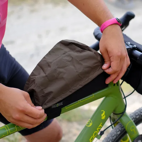 Miniatura 6 de PACK2RIDE Onedrop Bolsa para cuadro de bicicleta - Bolsa de tubo superior resistente al agua con tela de Cordura duradera, almacenamiento frontal