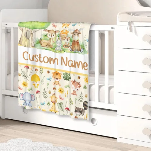 Miniatura 3 de Manta de bebé personalizada con nombre para niñas y niños - Manta de arrullo personalizada para niños pequeños, bebés, recién nacidos - Temática