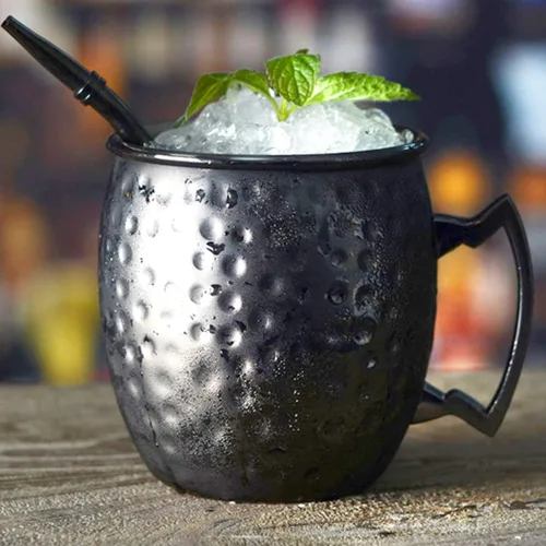 Miniatura 6 de Hoshen Moscow M Cup Vaso de cerveza, cóctel chapado en cobre, taza de metal, 18 onzas, taza de acero inoxidable chapado en cobre, adecuado