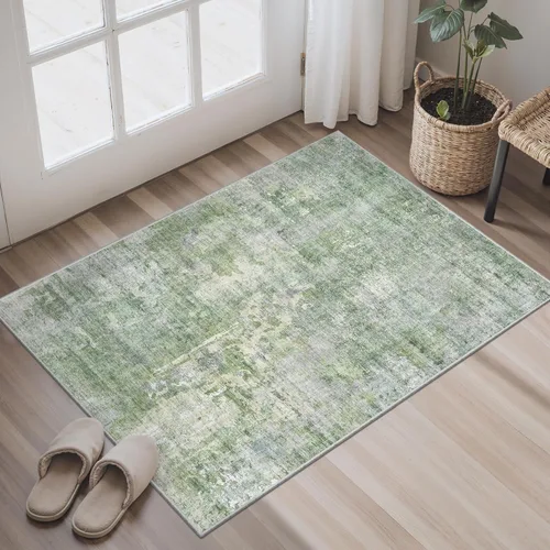 Miniatura 275 de Alfombra de pasillo Soalmost 2'6" x 10' lavable, alfombra antideslizante para cocina, baño, lavandería, alfombras vintage ultra delgadas para Beige