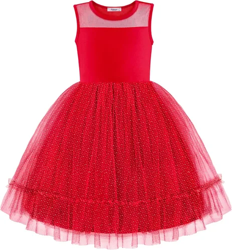 Miniatura 10 de Arshiner Vestido Formal Sin Mangas para Niños Pequeños, Vestido de Tul de Brillo Elegante y Bonito, Vestido de Fiesta, Vacaciones, Vestidos