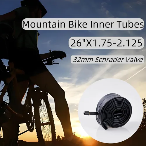 Miniatura 5 de Tubo interior de bicicleta de 26"/27.5"/29"x1.75/1.95/2.10/2.125, tubo de goma butílica con válvula Schrader de 1.260 in, 2 palancas de neumáticos