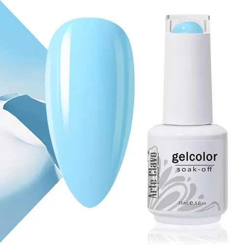 Miniatura 48 de Arte Clavo Esmalte de uñas de gel rosa lechosa de 0.5 fl oz, con luz LED, UV, remojado, transparente, rosa nude, manicura francesa, rosa claro