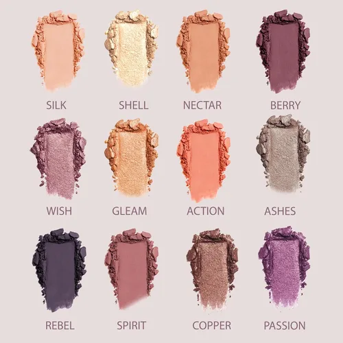 Miniatura 5 de Lamora Paleta de sombra de ojos rosa: 12 sombras suaves de rosa malva, paleta de maquillaje de ojos multiusos con acabados mate y brillantes