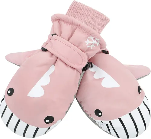 Miniatura 2 de American Trends Guantes de nieve de invierno para niños pequeños, guantes de esquí impermeables de forro polar cálido para niños y niñas