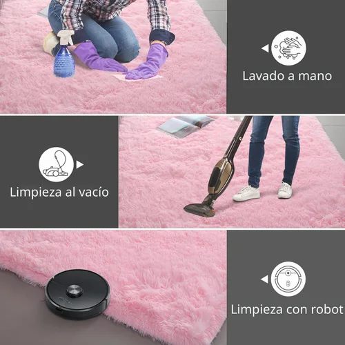 Miniatura 4 de Alfombra peluda para dormitorio, sala de estar, 2 x 6 pies, antideslizante, esponjosa, suave, alfombra lanuda beige y blanca para sala de estar
