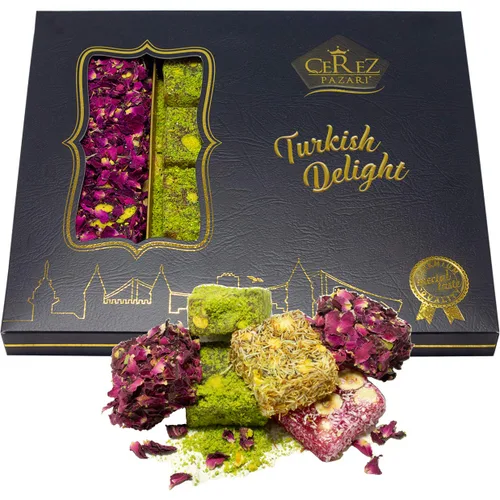 Miniatura 2 de Cerez Pazari Delicia turca Pistacho y Avellana con Fantástico Sabor a Rosa y Granada Experiencia en Caja de Regalo Grande de Lujo 17.64 oz Surtido