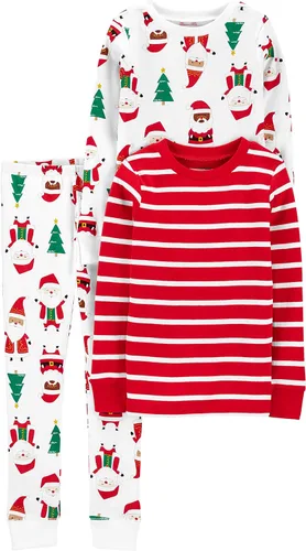 Simple Joys by Carter's Conjunto de pijama de algodón ajustado de 3 piezas para bebé