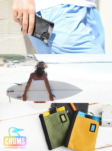 Miniatura 36 de Chums Surfshorts - Cartera minimalista ligera con cremallera y ventana de identificación transparente, resistente al agua con llavero