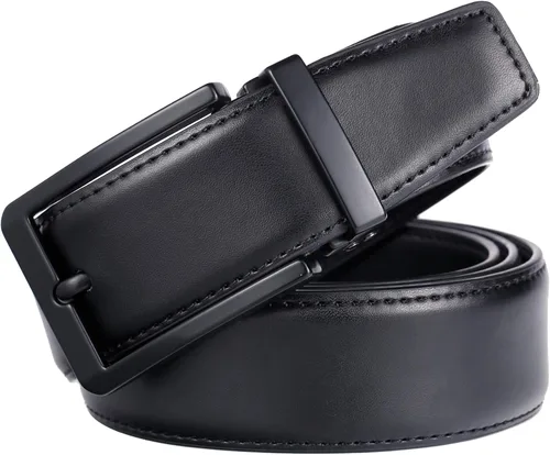 Miniatura 3 de Weifert - Cinturón de cuero para hombre, para usar con pantalones vaqueros, color negro