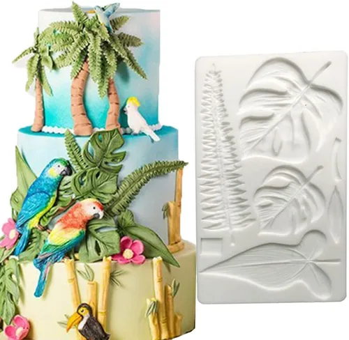 Miniatura 2 de Molde de silicona de hoja, moldes de fondant de flores de rosa, herramientas de decoración de pasteles DIY, repostería de azúcar, caramelos, resina