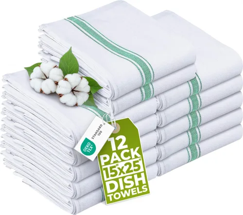 Utopia Towels – Trapo de cocina de 15 x 25 pulgadas, 100% algodón hilado en anillo, de lino súper absorbente, barra de limpieza suave y Verde