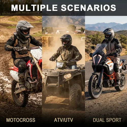 Miniatura 6 de Westt Cross - Casco de motocross con visera doble, color negro mate aprobado por DOT para adultos en ATV, MTB, motos de 4 ruedas, motos de nieve