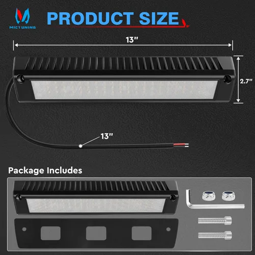Miniatura 7 de MICTUNING Luz de Porche para RV, 13 Pulgadas 90W Luz LED Exterior Utilitario para Toldo 6000K, Carcasa de Aluminio IP67 Impermeable, Iluminación