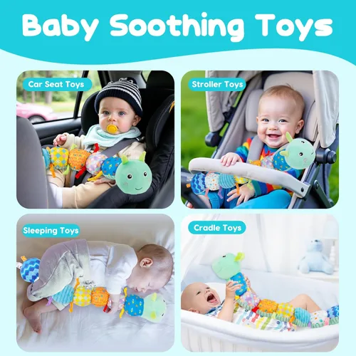 Miniatura 6 de Topsochir Juguetes de Tiempo Boca Abajo para Bebés de 0-6 Meses Peluche Musical de Animal de Oruga para Infantes de 6-12 Meses Juguete Sensorial