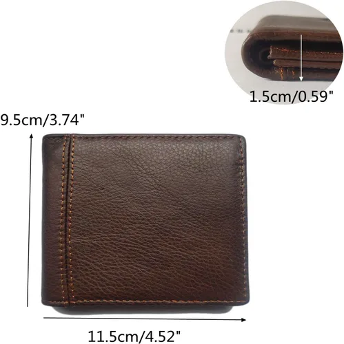 Miniatura 106 de Hombres Cool Eagle Wolf Caballo Totem Cuero Vaca Vertical Cartera Cremallera Multi-tarjeta Titular, Tótem de caballo, Minimalista