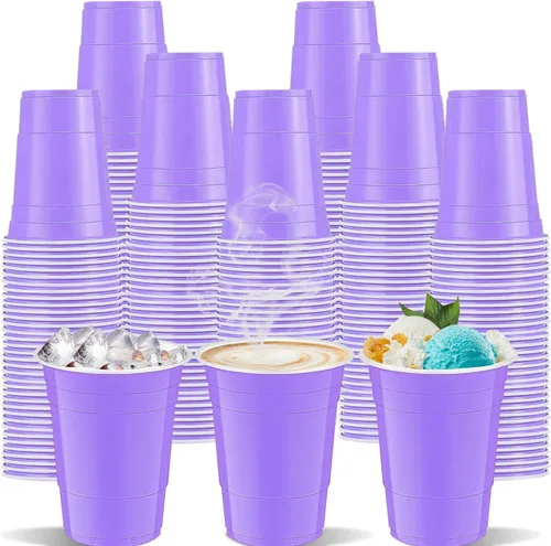 Miniatura 29 de 120 piezas 16 onzas Vasos de plástico amarillos para Acción de Gracias Vasos desechables de plástico amarillos Vasos de fiesta para beber