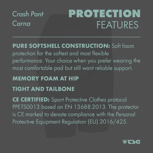 Miniatura 2 de TSG - Crash Pant Carna Short para snowboard, patín y esquí - Protección 3D para cadera y coxis - Se adapta a hombres y mujeres - Negro