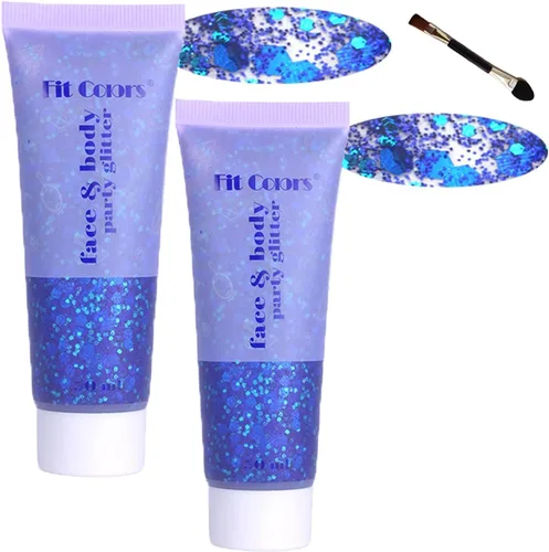 Miniatura 22 de Gel con purpurina para el cuerpo y la cara: Accesorios para conciertos de cantantes, disco, festival, rave, maquillaje con purpurina facial, 150 ml