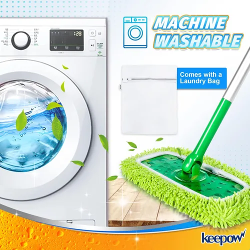 Miniatura 8 de KEEPOW - Paquete de 2 almohadillas de microfibra de felpilla reutilizables compatibles con Swiffer Sweeper, paños de barrido secos lavables