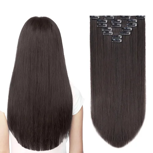 Miniatura 19 de SYXLCYGG Extensiones de cabello rubio, 2 unidades, extensiones de cabello con clip de 22 pulgadas, 5 onzas, lacio, sintético, esponjoso, rubio