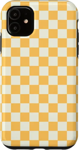 Funda con patrón clásico de cuadros amarillo para iPhone 11
