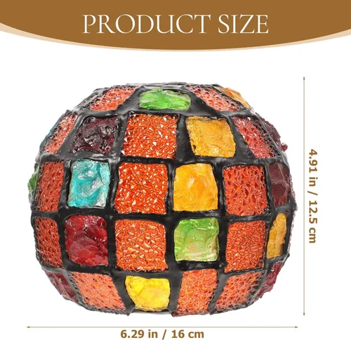 Miniatura 7 de OSALADI Pantalla pequeña de vitral colgante para lámpara de techo cubierta de luz turca lámpara colgante lámpara globo accesorios dormitorio Como se