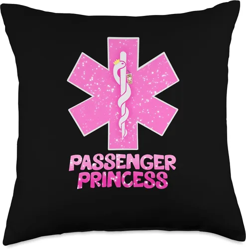 Miniatura 5 de The Funny Medic Co. EMS EMT - Almohada paramédica con diseño de princesa y estrella de la vida, 16 x 16 pulgadas, multicolor