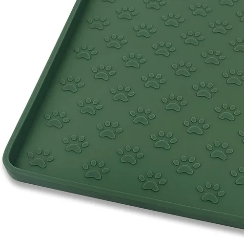 Ptlom Mantel individual para mascotas, para perros y gatos, impermeable, de silicona, para alimentos y agua, para perros pequeños, medianos y Verde