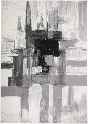 Miniatura 36 de Rugshop Alfombra Corredor Abstracta Contemporánea Negra — No Desprende Pelusa para Pasillo, Entrada y Cocina 2' x 7