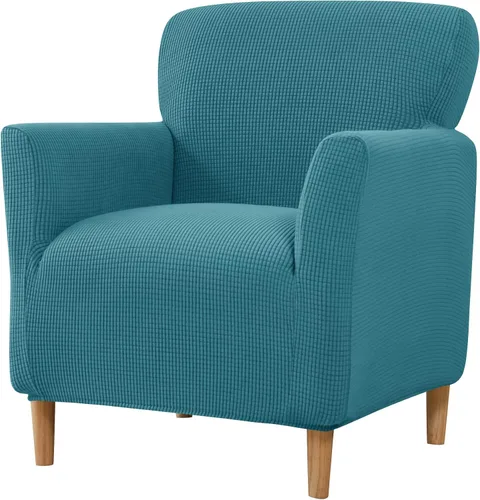 Miniatura 10 de LiveGo - Funda elástica para sillón de mediados de siglo moderno de 1 pieza, fundas de acento de jacquard para silla con brazos, fundas impermeables