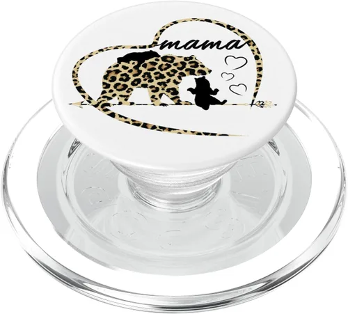 Miniatura 8 de Cute Trendy Mama Bear con 2 cachorros Cheetah Print Heart Design PopSockets PopSockets PopGrip: agarre intercambiable para teléfonos y tabletas