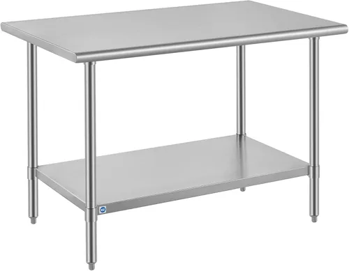 Miniatura 16 de Mesa de acero inoxidable para preparación y trabajo con protector contra salpicaduras, 24x72 pulgadas