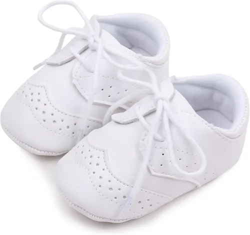 Miniatura 3 de Zapatos de bebé para niños y niñas, suela suave, antideslizante, de piel sintética, para bautizo, zapatos de bautizo, zapatos de cuna para recién