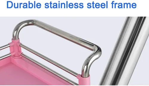 Miniatura 3 de Camiones de mano de almacenamiento, carretillas móviles de cocina, freno de carrito de salón de belleza móvil de 3 niveles, carrito rodante