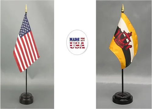 Miniatura 41 de Juego de banderas de escritorio de Afganistán, hecho en Estados Unidos, de rayón de 4 x 6 pulgadas, escritorio de oficina y pequeñas banderas