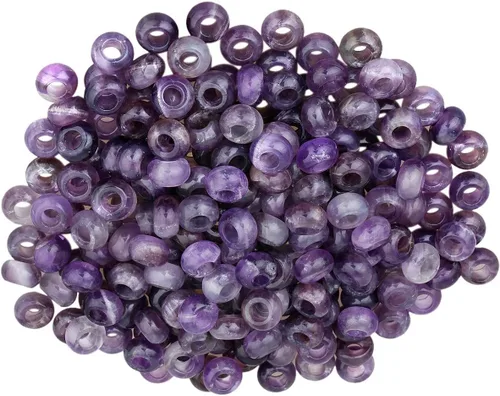 Miniatura 8 de SUNYIK Abalorios sueltos de jade amarillo con agujero grande (0.236 pulgadas), cuentas europeas para pulseras y joyas, paquete de 20 Jade