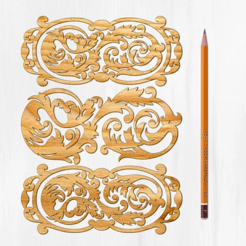 Miniatura 18 de Ajoure Lasercut Embelishments # Art Nouveau - Marcos de borde con patrón floral, chapa vintage, madera aglomerada, silueta de madera contrachapada