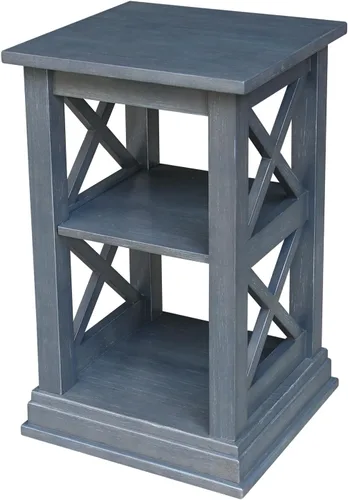 Miniatura 13 de IC International Concepts Hampton - Mesa decorativa de madera maciza con estantes, color negro