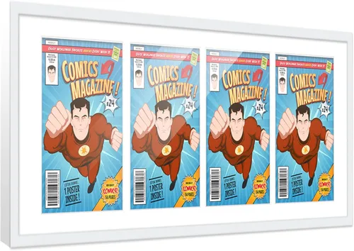 Miniatura 56 de Poster Palooza Marco de cómic con paspartú para 1 cómic de la Edad de Bronce publicado entre 1970 y 1985, marco de cómic negro para cómic de 7.25 x