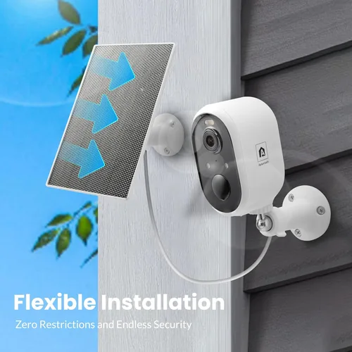 Miniatura 2 de Aurumbach - Cámara de seguridad solar e inalámbrica para exteriores, visión nocturna a color, 2K, detección de movimiento PIR, batería, WiFi 2.4