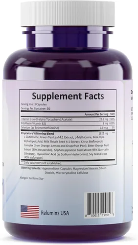 Miniatura 8 de Suero de blanqueamiento Relumins Advance White con complejo de glutatión, fórmula dermatológica 15× con nutrientes de la piel avanzados de 0.058