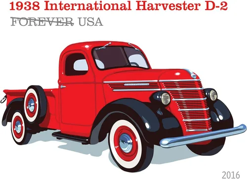 Miniatura 3 de Camionetas USPS Forever Stamp 1938 International Harvester D2 1948 Ford F1 1953 Chevrolet 1965 Ford F100 1 20 Sellos